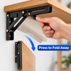 2 Pack 6 Inch Folding Shelf Brackets, 90° Metal Wall