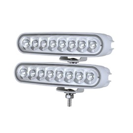 BIGLIONX 6.5 Inch Flood LED Light Bar, 2 PC 80W 8600LMS Slim Deck Dock Marine Lamp, IP69K 12V 24V Super Bright for Boat Truck Off-Road Car SUV (White)
