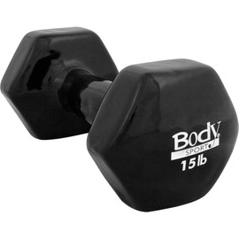 BODY SPORT VINYL DUMBBELL, 15 LBS, LATEX-FREE