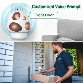HTZSAFE Wireless Doorbell, Loud Enough 5 Volume Levels, 35 Chimes, 1300FT Range Coverage, LED Flash,Portable Plug-in Receiver, 1 Receiver + 2 Transmitters