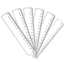 Pack of 6 Rulers 15 cm, Ruler Primary School, Ruler 15 cm Primary School Transparent with Standard Scale, Not Bendable Short Linial Small for School Classroom Office Home Measuring Tool