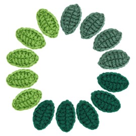 PATIKIL 3 Color Handmade Crochet Leaves, Crochet Green Leaf Small Leaves Applique Embellishments for Scrapbook Crafts Sewing DIY Clothes Hats Bags Ties Clips-30pcs (Green)