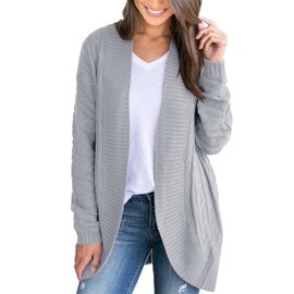 Saodimallsu Womens Chunky Cable Knit Cardigan Oversized Long Sleeve Open Front Cozy Soft Fall Sweaters Outwear