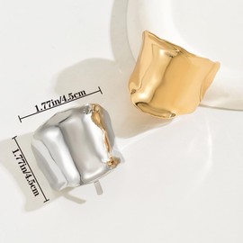 2 pinzas para el pelo, de metal, de 5 cm de alto, para coletas, decorativas, de sujeción fuerte, estilo francés, accesorios para mujeres y niñas (dorado, plateado)