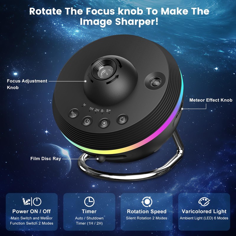 Galaxy Star Projector, 13 in 1 Planetarium Projector Space Ceiling