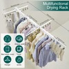 Hoimpro Clothes Drying Rack Retractable Wall Mounted, Tri-Fold Space Saving