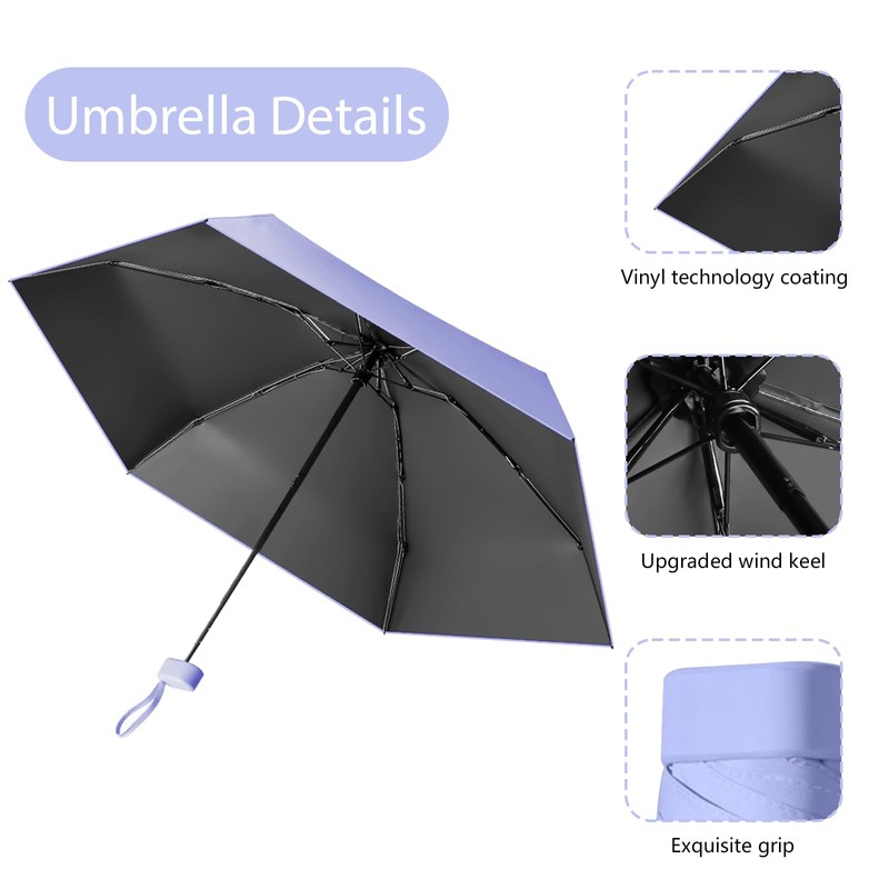 Sykerout Umbrella, Mini Umbrella, Pocket Umbrella, Compact Umbrella, Mini Foldable
