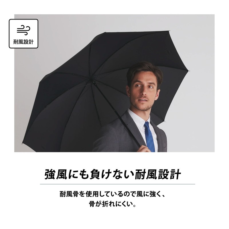 Okamoto Harajuku Folding Umbrella, Men's, Women's, Durable, 8 Ribs, Lightweight,