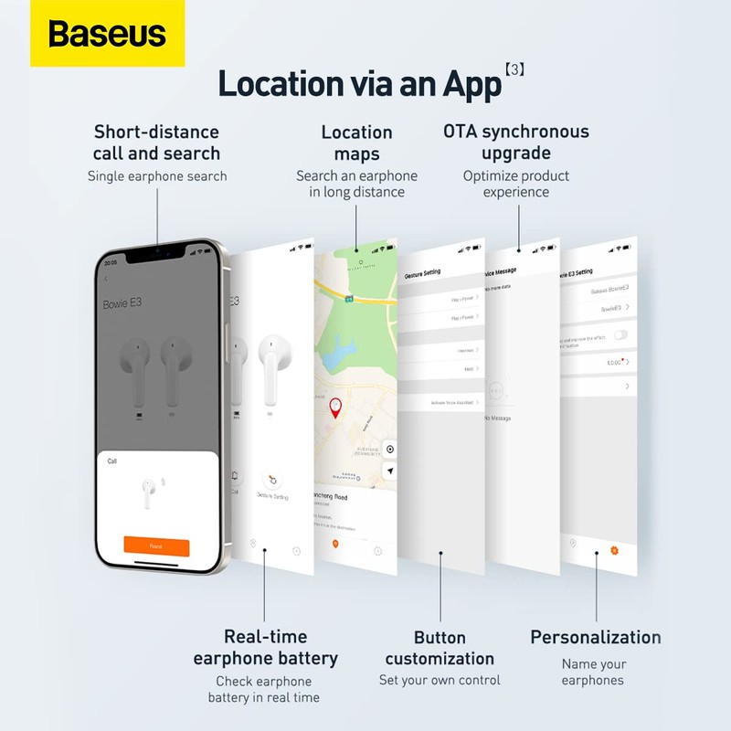 Baseus Auricular Bluetooth inalámbrico Bluetooth Auriculares para Escuchar música y