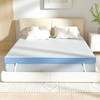 AIVERMEIL Memory Foam Mattress Topper, Blue and White, 4 Inch