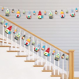 Big Dot of Happiness School Gnomes - Teacher and Classroom DIY Decorations - Clothespin Garland Banner - 44 Pieces