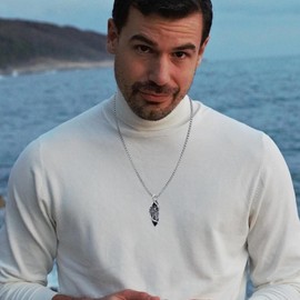 Saint Michael Necklace for Men Women 925 Sterling Silver St Michael Necklace with Healing Crystal Warrior Archangel Protect Us Amulet Religious Jewellery Gift 22 + 2 Inches