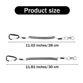 ElevateTech 6 Pack Coiled Fishing Lanyard for Kayak Fly Fishing Lanyards with Clips Heavy Duty Fish Rod Leash Steel Wire Coil Lanyard Kayak Tether Retractable Tool Lanyards for Pliers Boating