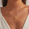 Xeyai Gold Music Note Pendant Necklace Cubic Zirconia for Women