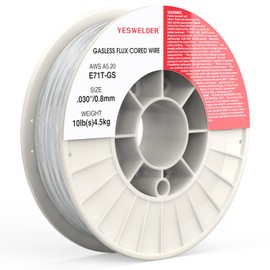 YESWELDER Flux Core Gasless MIG Wire, E71T-GS Mild Carbon Steel .030-Inch Diameter 10-Pound, Strong ABS Plastic Spool Welding Wire