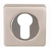 Excel Architectural DH3623-SQ Square Euro Profile Escutcheon Set, Satin Nickel/Polished