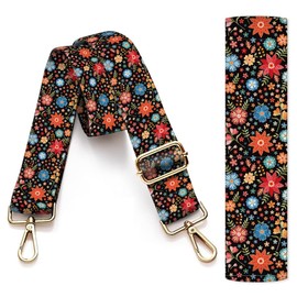 AIOGPD Red Crossbody Bag Strap, 3.8cm Wide Guitar-Style Adjustable Strap with Gold Buckle