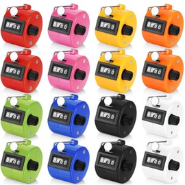 16 Pieces Hand Counter Clicker, 4-Digit Mechanical Click Counter, Counter for Counting, Coaching, Knitting, People, Rounds, Fishing, Golf, Toddlers & Stress Relief