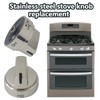 2025 Upgraded 5 Pack WB03X24818 Stainless Steel Stove Knob -