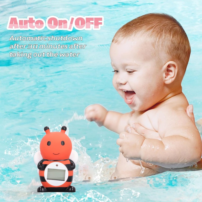 Baby Bath Thermometer Cartoon Bee Shaped IPX7 Waterproof 10‑50 Degrees