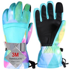 Pnosnesy Ski Gloves, Warmest Waterproof and Breathable Snow Gloves for Cold Weather, Fits Both Men & Women,for Parent Child Outdoor
