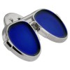 PinMart Trendy Silver and Blue Lenses Aviators Sunglasses Enamel Lapel