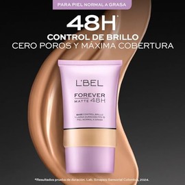 L'BEL - Forever Matte Base de Maquillaje 48 H Almendra 230N 27g, Fórmula Avanzada, Control de Brillo, Larga Duración y Protección FPS 15, para Piel de Normal a Grasa, Base Maquillaje Alta Cobertura