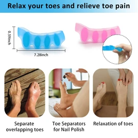 SUNFATT Toe Spacers for Women,Bunion Correctors for Women,Repeatable Washable Gel Toenail Dividers,Toe Separators For Relaxing Toes to Relieve Bunions,Hammer Toes,Hallux Valgus.4 PCS.
