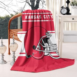 Striped hgdn Football Team Throw Blanket 60x50 Inches, Lightweight Warm Football Fans Fleece Blanket Gifts for Men Women