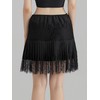 Women Lace Tiered Mini Skirt Summer Elastic Pleated Lace Trim