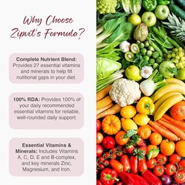 Zipvit Multivitamin & Minerals, 27 Essential Nutrients, 100% Daily Multivitamins, 360 Vegan Multivitamin Tablets for Women & Men