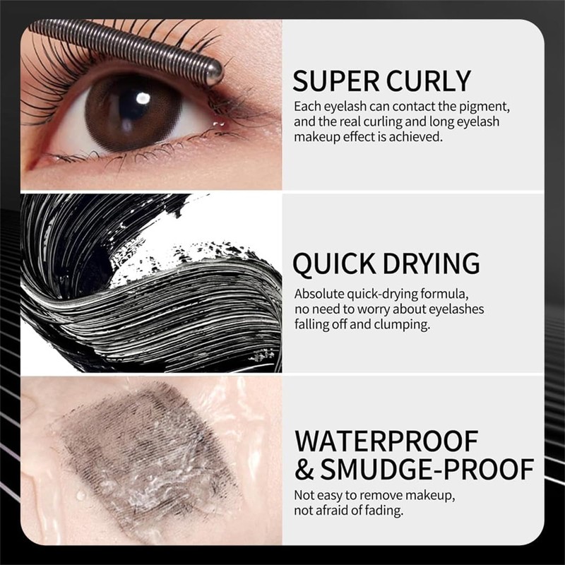 Waterproof Metal Wand Natural Washable Mascara, Steel Pipe Eyelash Primer