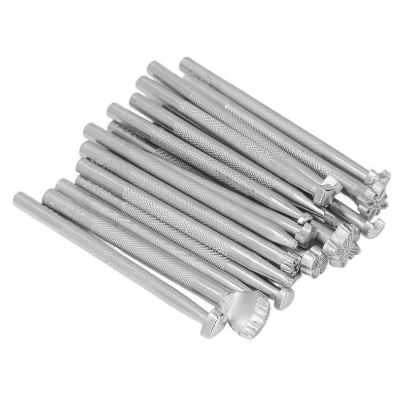 20Pcs Leather Stamping Tools Different Patterns High Hardness Anti Rust
