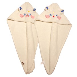 TOVINANNA 2pcs Soft Fleece Hair Drying Cap Absorbent Shower Cap for Women Hair Turban Towel Wrap