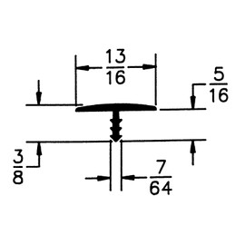 Outwater Industries 25 Foot Almond 13/16 Inch Center Barb Tee Moulding T Molding Hobbyist Pack, Small Projects, Arcade Machines and Tables