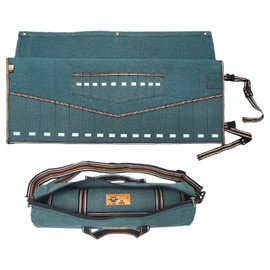 BULL TOOLS Wrench Organizer 26 Pocket Roll Up Pouch with Carry Bag, Tool Bag Metric & SAE Hand Crafted, Heavy Weight, Water Proof Ballistic Cotton Canvas - Sandwash Olive Drab