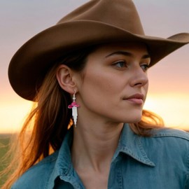 Western Outfit for Women Sparkly Silver Rhinestone Tassel Dangle Earrings Western Earrings Disco Rodeo Country Concert Outfits for Women