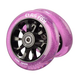 CLAS FOX Pro Stunt Scooter Wheels 110 mm One Pair with ABEC-9 Ball Bearings CNC Metal Core (2 Pieces) (Transparent Purple)