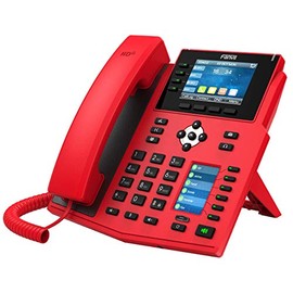Fanvil X5U-R High-End VoIP Phone, 3.5-Inch Color Display, 2.4-Inch Side Color Display for DSS Keys. 16 SIP Lines, Dual-Port Gigabit Ethernet, Power Adapter Not Included, Red