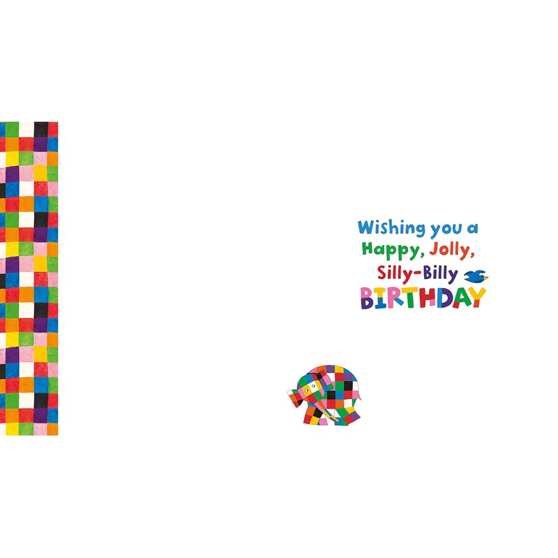 Danilo Promotions Elmer The Patchwork Elephant Birthday Card,Multi,7 x 6