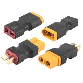 YACSEJAO 2 Pair XT60 to T Plug Connector XT60 Male to Female Deans T Plug and XT60 Female to Male T-Connector for RC Lipo Battery Charger