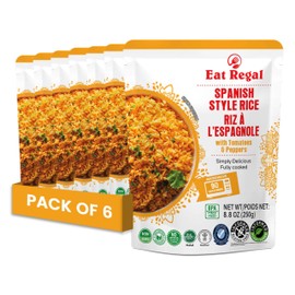 Eat Regal Spanish Rice Pack of 6, 8.8 Ounce, Ready to Eat in 90 Sec | 100% Natural Ingredients | precooked rice | Ready Rice | Family Meals Ready to Eat | Microwavable | Side Dish