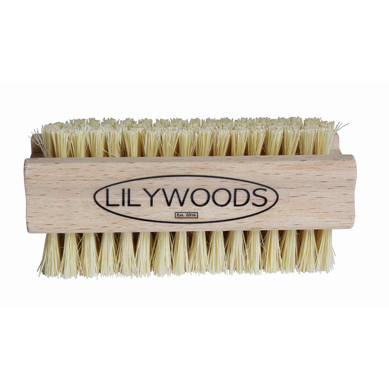 Lilywoods Extra Tough Wooden Nail Brush with Strong Cactus Double