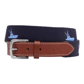 vineyard vines Sportfisher Embroidered Canvas Club Belt, Nautical Navy, 42