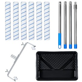 Kit de Rodillos de Pintura de 18 Pulgadas, Rodillo de Pintura 12 Piezas, Brocha de Rodillo de Pintura, Juego de Rodillos de Pintura, Marco de Rodillo Ajustable y Brocha de Rodillo de 18", Poste