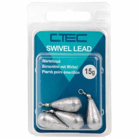 C-TEC SPRO Swivel Sinker Lead 20 g / Pack of 3 Pear Lead for Bottom Fishing