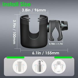 Boat Rail Cup Holder,Marine Drinks Cup Holder for Bimini Top Conver Rail Or Pole, Grip Rail, Grab Bar (Pack of 1)