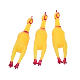 Screeching Rubber Chicken - 2 Pack (12") Prank Novelty Toy, Decompressive/Vent Toy, Silly Party Favor for Kids, Adults, Dogs, Family Games, Noisemaker (Screeching Chicken, 2, Pack)