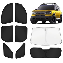 KUST Car Window Shades for Ford Bronco Sport 2021-2025 2026 Windshield Sun Shade Side Window Cover UV Block Privacy Protection Accessories for Camping Blackout Rear Back Full Set 8PCS