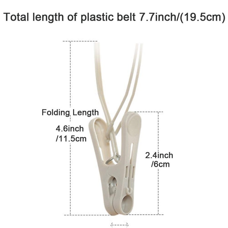 YOUOWO Clothes pins 24 Pack with Plastic Rope Clothes Pegs